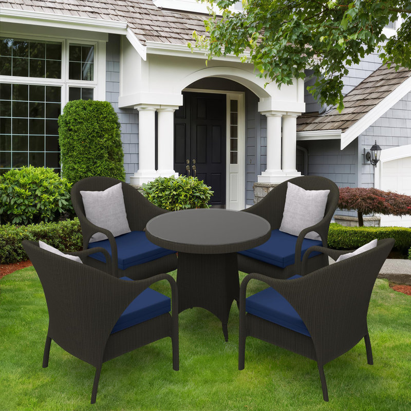 Outdoor Cushions For Patio Furniture Set Of 4, 17 X 16 X 3 Inch Waterproof Outdoor Chair Seat Cushions,  D-shape With Non-slip Tie