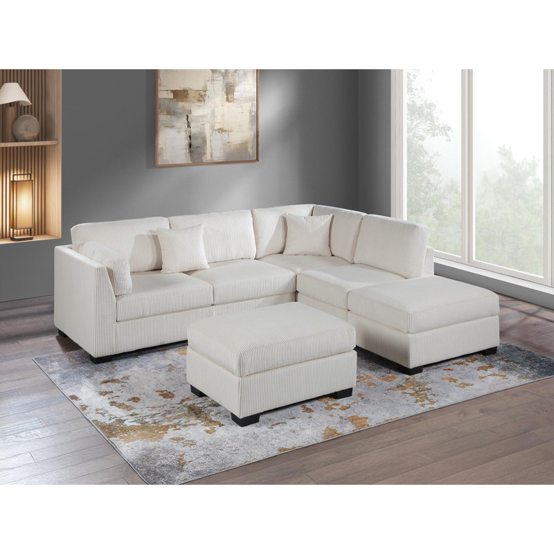Canapé modulaire avec méridienne et repose-pieds