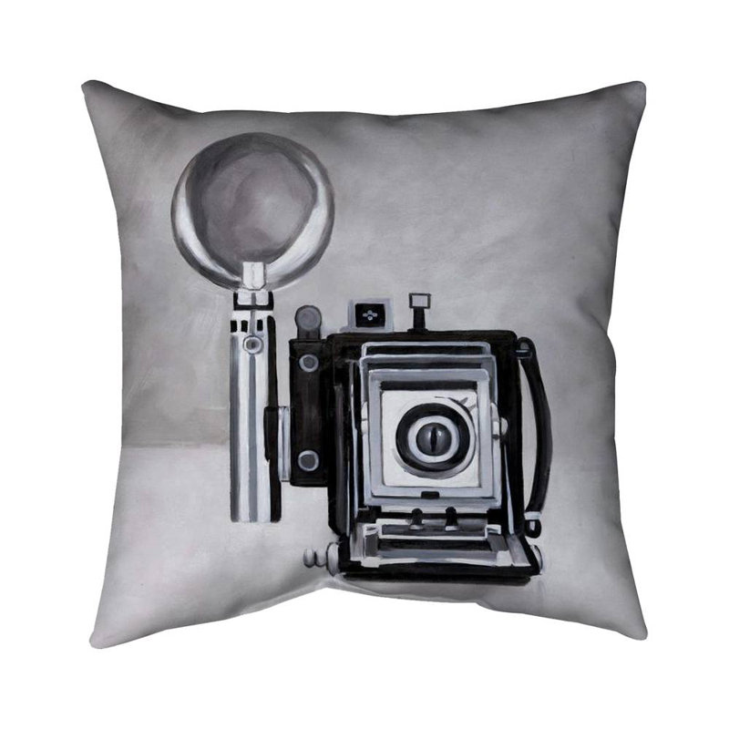 Antique camera - 16"x16" Throw pillow cover - Poly twill - Print on demand