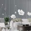 Papier peint minimaliste à motif floral gris-1674300637