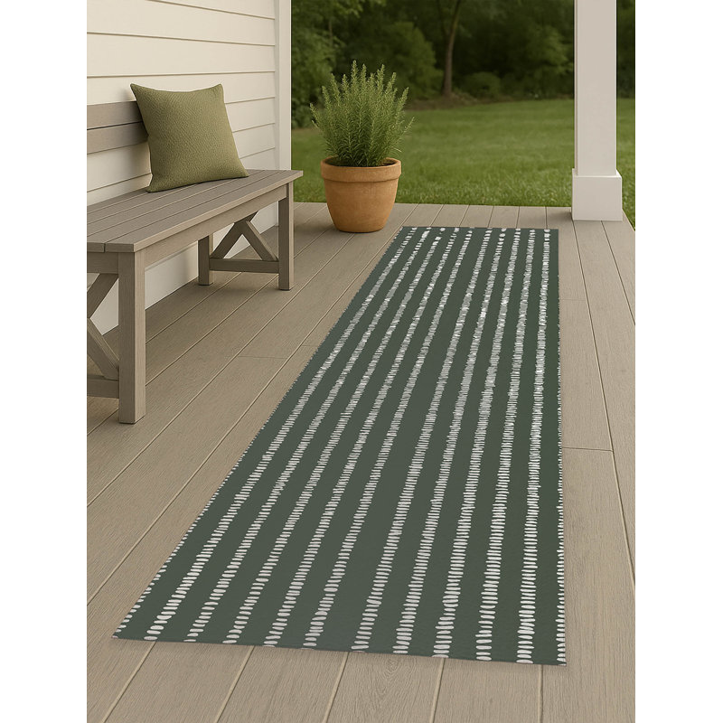 Scatter Row Non-Slip Outdoor Rug, Runner 2'6" x 8'