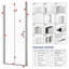 Porte de douche pliante l 34 po x H 72 po avec verre trempé de 1/4 po, largeur réglable et installation réversible-100751562
