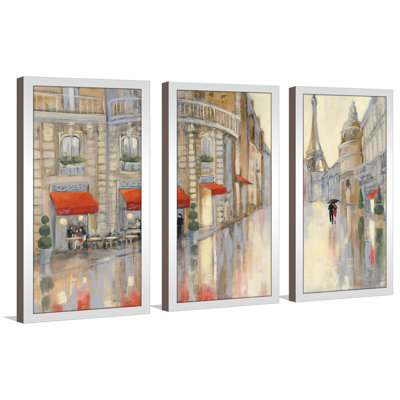 Reproduction d’art encadrée de reproduction d’art à multiples images sur acrylique encadrée « Touring Paris couple »