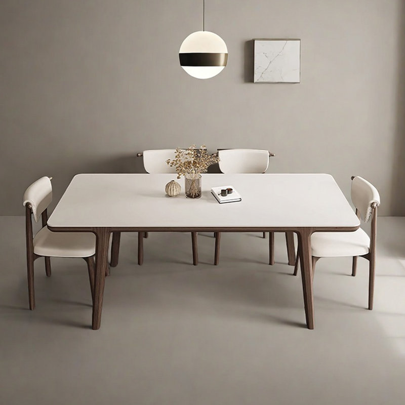 Table moderne moderne simple rectangulaire blanc mat, H 29,53 po x L 55,12 po x l 31,5 po