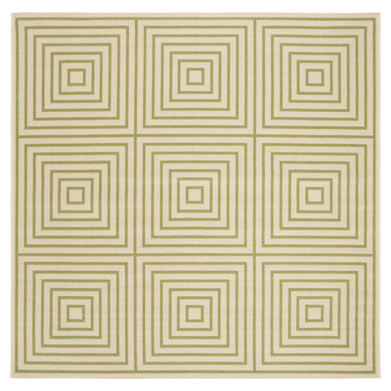 Kelli 100 Performance Geometric Indoor/Outdoor Area Rug, Square 6'7"