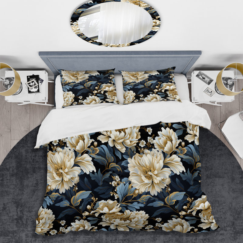 Ensemble de housse de couette beige et bleu, Housse de couette pour très grand lit et 2 très