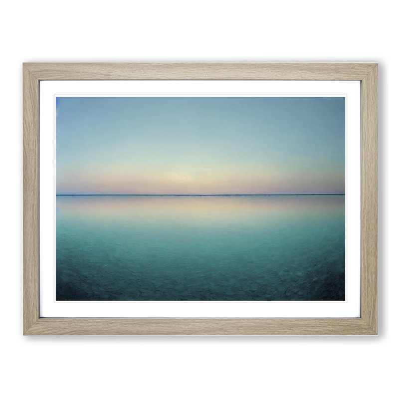 Serene Lake - Framed Print, 46cm H x 64cm W x 2cm D, Oak