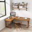 Bureaux en bois massif brun en forme de L-108183839-108183841