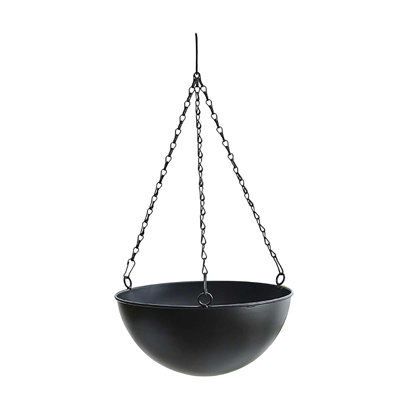 Metal  Hanger Wrought Iron Flower Bowl Hanging Planter With Metal Chains Balcony Wall Hanging Flower Stand Modern Planter For Indoor Outdoor Home Decor Gol