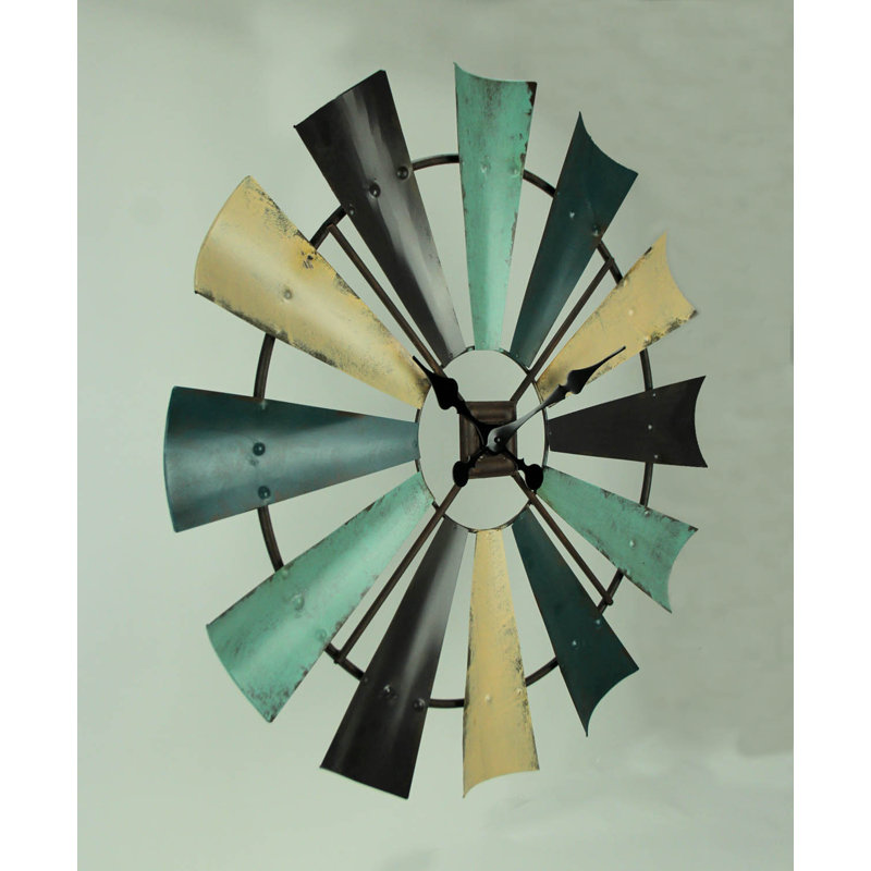 Almedia Metal Wall Clock, Green, Large