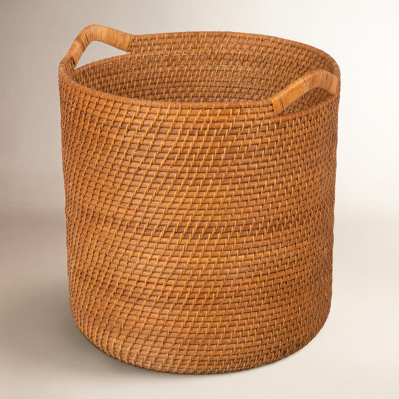 Panier en rotin Jettie, Brun miel