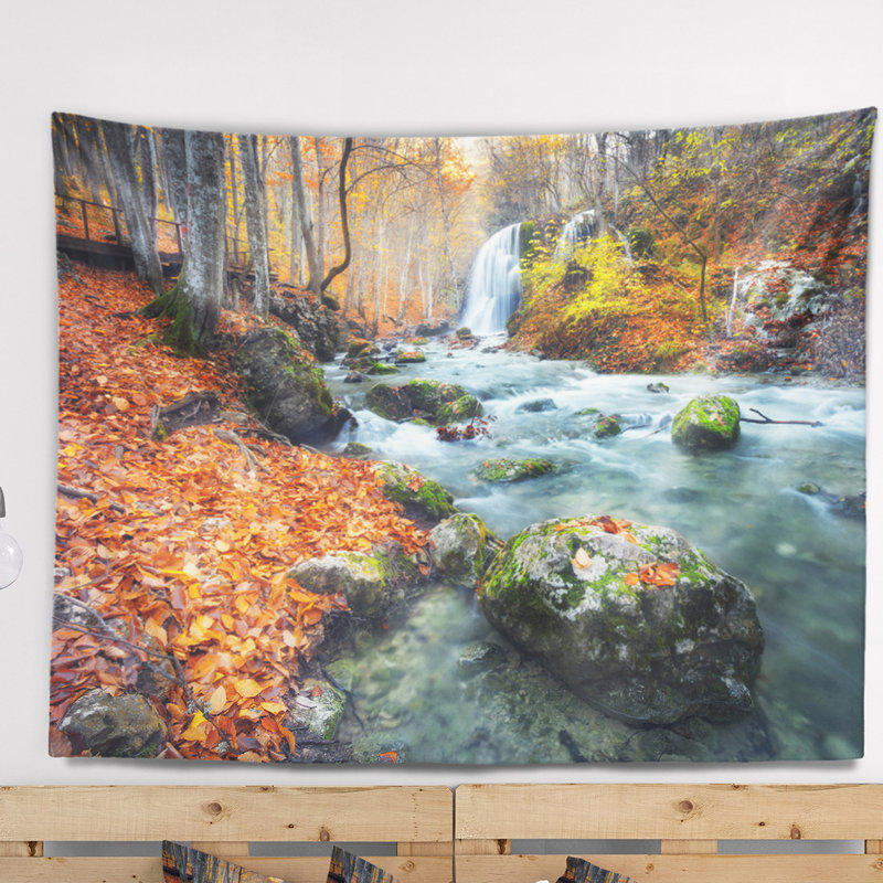 Tapisserie en polyester avec feuilles et accessoires suspendus inclus, H 78 po x l 92 po