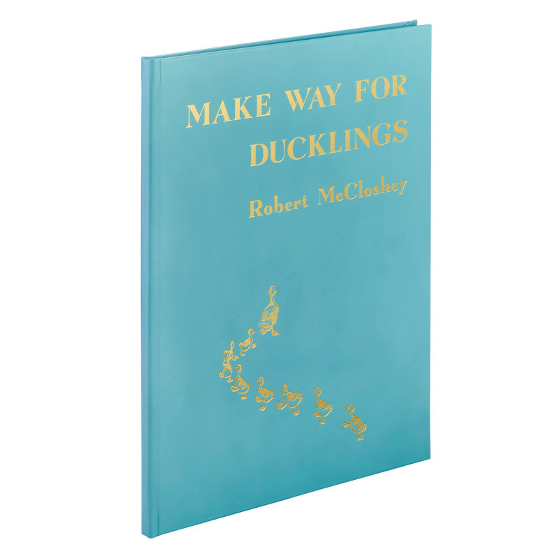 Graphic Image Make Way For Ducklings Coffee Table Book, Leather, Teal Blue