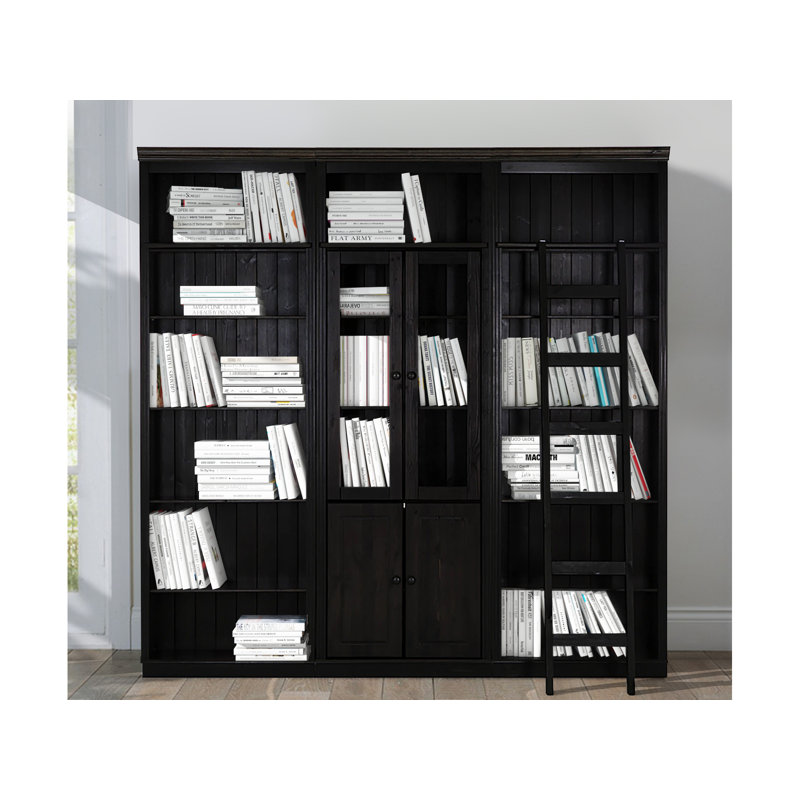 Dellene 223 cm H x 222 cm W Library Bookcase, Brown