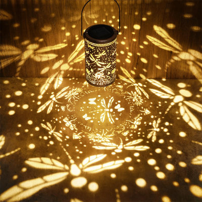 Dragonfly Lotus Solar Lantern - Outdoor Hanging Light