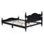 Cadre de lit plateforme en bois grand format, lit plateforme de style rétro avec support en lattes de bois, noir-329278157-329278146