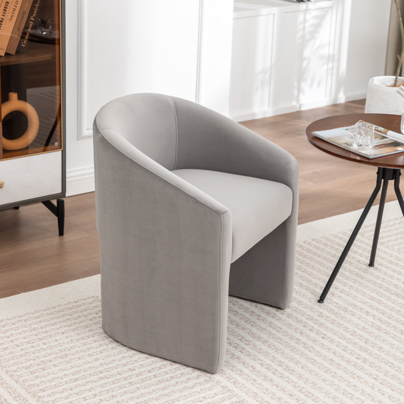 Halley Velvet Upholstered Dining Chair, Gris