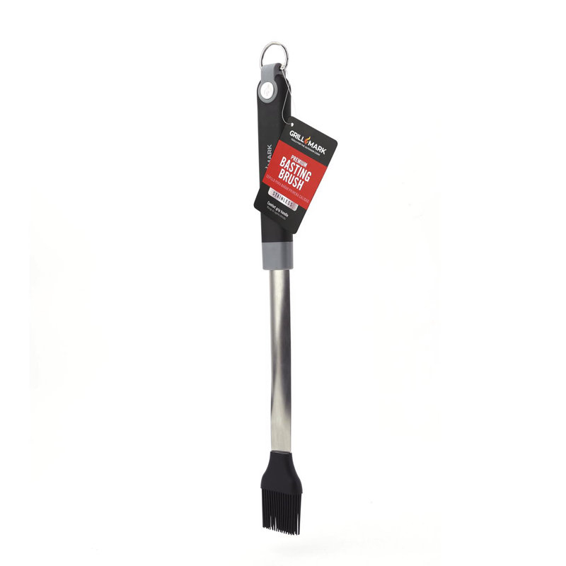 Grill Mark Black and Silver Silicone Grill Basting Brush