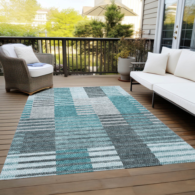 Tapis intérieur / extérieur Karsyn avec envers antidérapant, Rectangulaire 3 pi x 5 pi