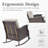 Outdoor Gliding Wicker Chairs Set Of 2, PE Rattan Patio Glider Chairs With Beige Cushions For Porch Or Backyard, Chair-1233209160