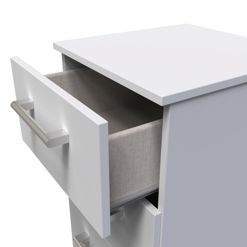 Fully Assembled Lebling 3 DrawerÂ Bedside Table, Grey