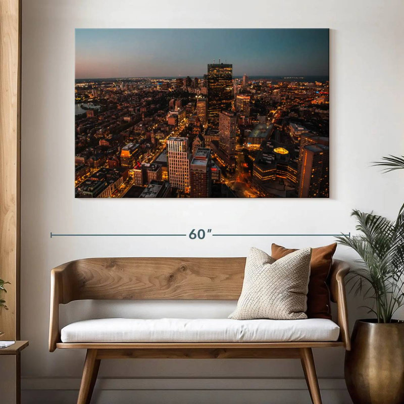 Ravi Busy Boston Skyline, H 34 po x l 51 po