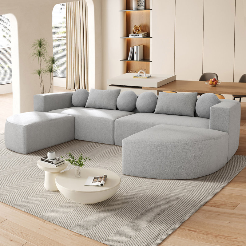 Canapé modulaire compressé Arcle Boneless, Gris