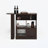 Modern Bar Cabinet with Rotating top and 2 Ribbed Glass Door