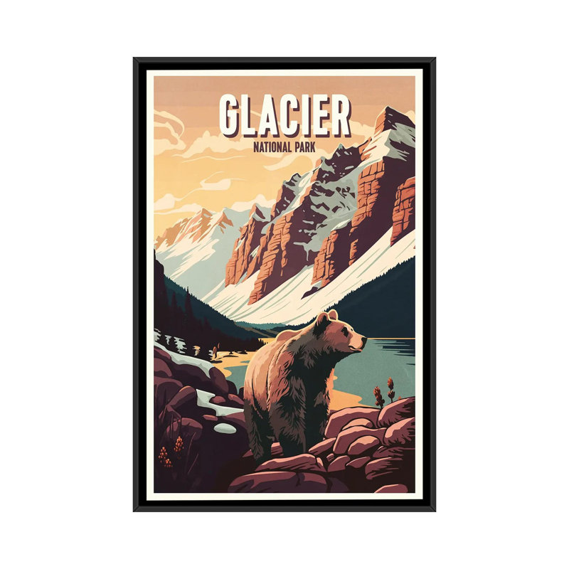 Glacier National Park, 60" H x 40" W x 1.5" D, Black Floater Framed Canvas, No Mat