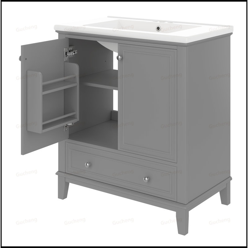 30Inch Bathroom Vanity With Sink, Gray