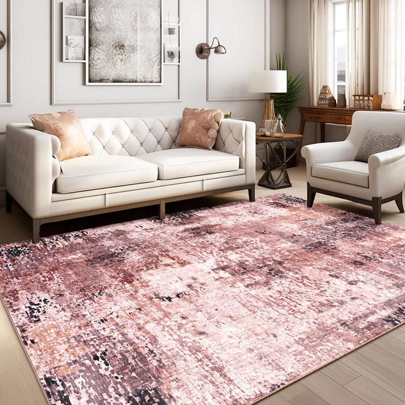 Fillender Modern Area Rugs Non-Slip Washable Abstract Soft For Living Room, Rectangle 6' x 9'