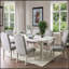 Ensemble de 2 chaises parsons en tissu gris et blanc antique