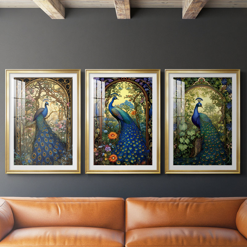 ANIMALS Series IC - Impression sur mesure encadrée de qualité supérieure - 3 pièces, H 19 po x l 45 po