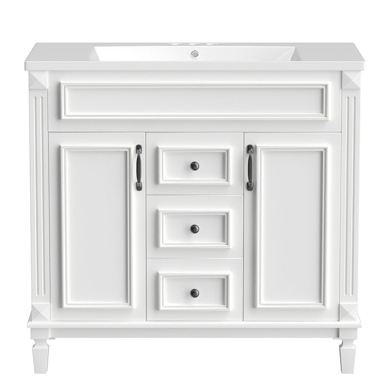 Base de meuble-lavabo simple Destinni seulement, Blanc
