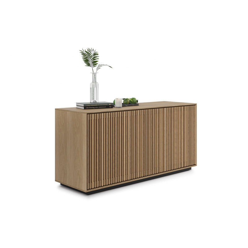 Profile 3-Door Media Storage Console, Washed Oak