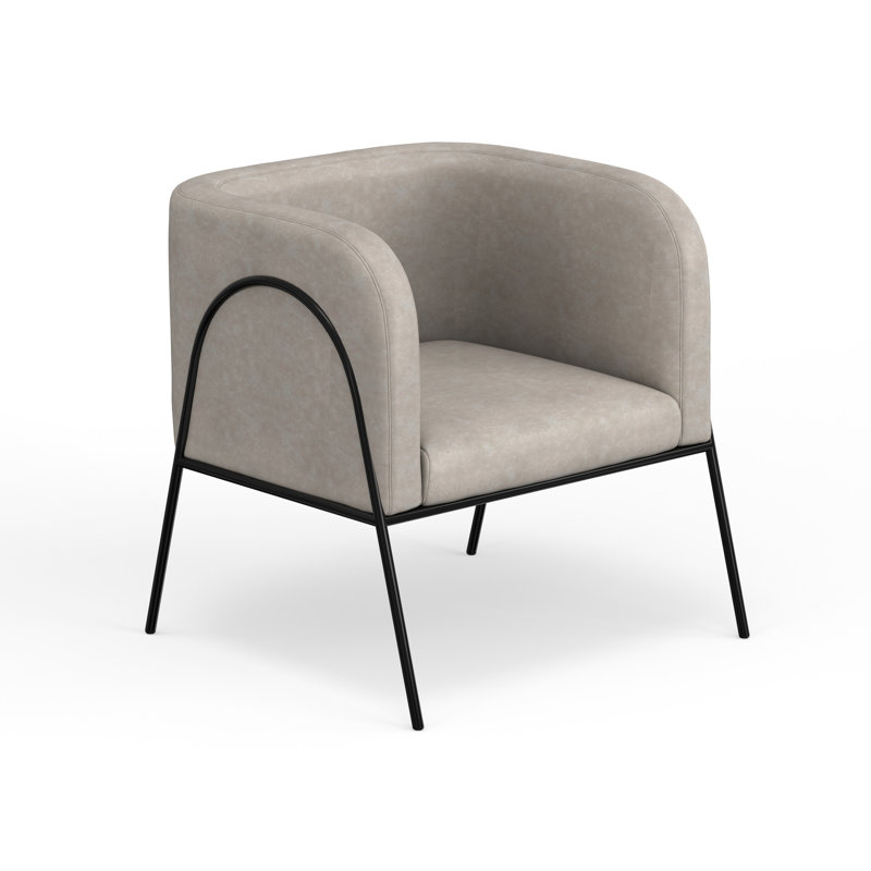 Fauteuil Thurmond, Similicuir neige