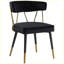 Ensemble de 2 chaises de salle à manger modernes avec garniture dorée-115969673