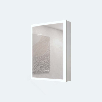 Bathroom Medicine Cabinet With Lights, LED Medicine Cabinet With Mirror, Lighted Medicine Cabinet With Defogger, Dimmer, Digital Clock & Temp Display, Surface Mount