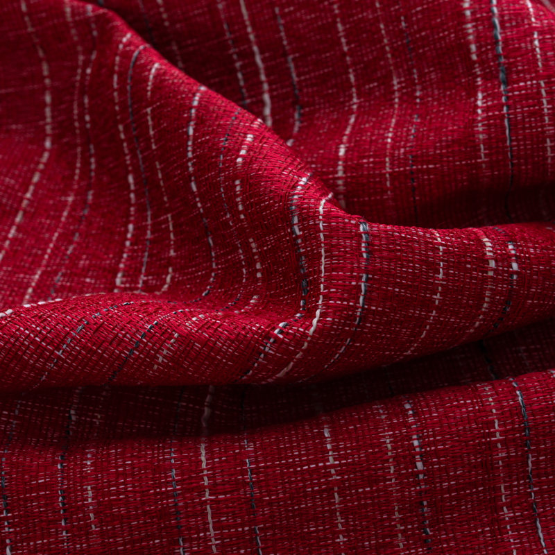 Kensington Textured Woven Privacy Window Curtain, Red, 54" W x 84" L