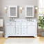 Meuble-lavabo double 72 po avec plateau en pierre reconstituée Narges