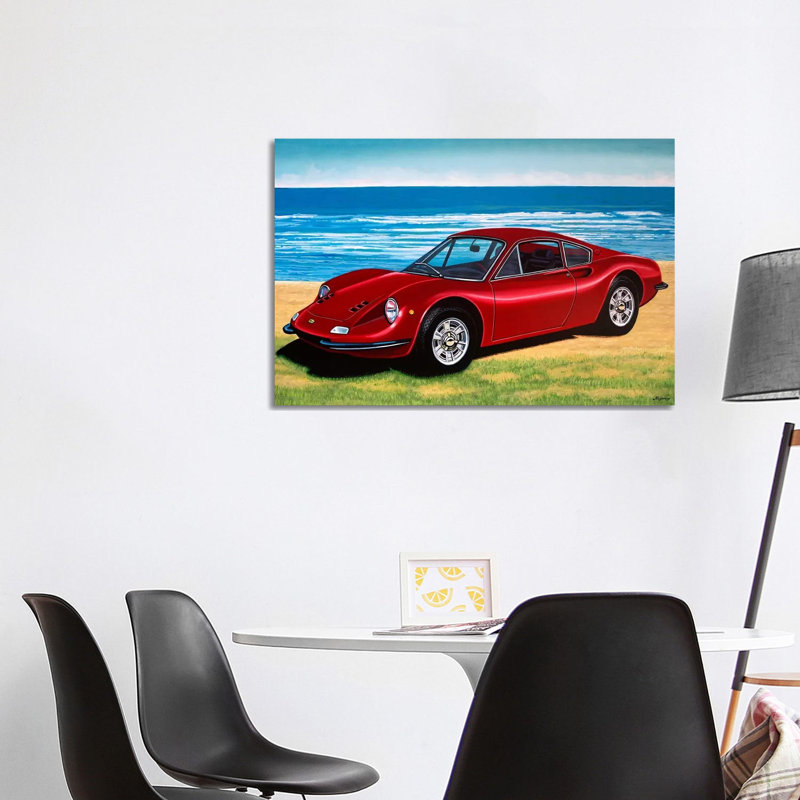 Ferrari Dino by Paul Meijering - Painting on Canvas, 101.6 cm H x 66.04 cm W x 3.175 cm D, Wrapped Canvas