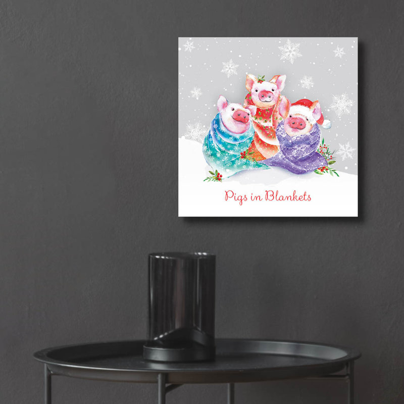  «We Three Pigs» par Elle Media Group SA, art mural en verre acrylique, 12 po x 12 po