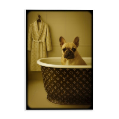 Plaque murale sur mesure pour bouledogue français de luxe Couture, design par Grotto Studios