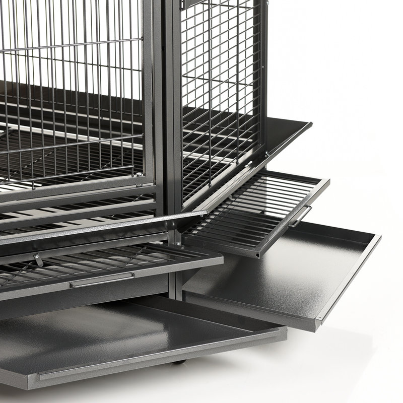 Très grande cage d'angle noire par HQ, Noir