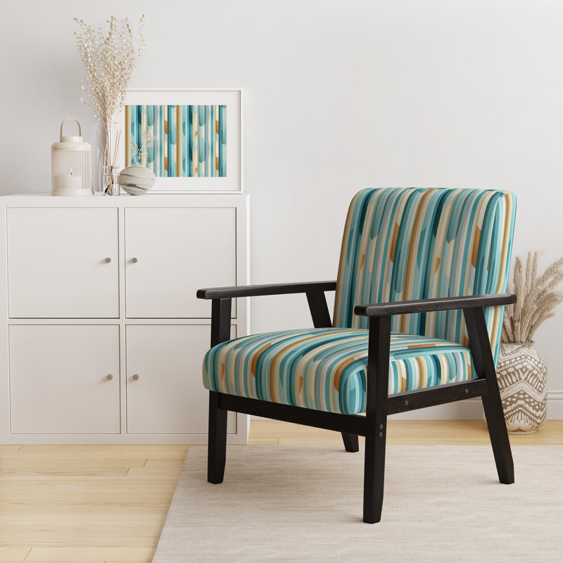 Fauteuil d'appoint rembourré à rayures Serene Green
