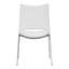 Ensemble de deux chaises d'appoint de salle à manger rembourrées en similicuir blanc et argent-2031536254