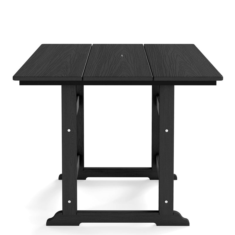 Table de salle à manger 34 po carrée avec trou pour parasol, Black