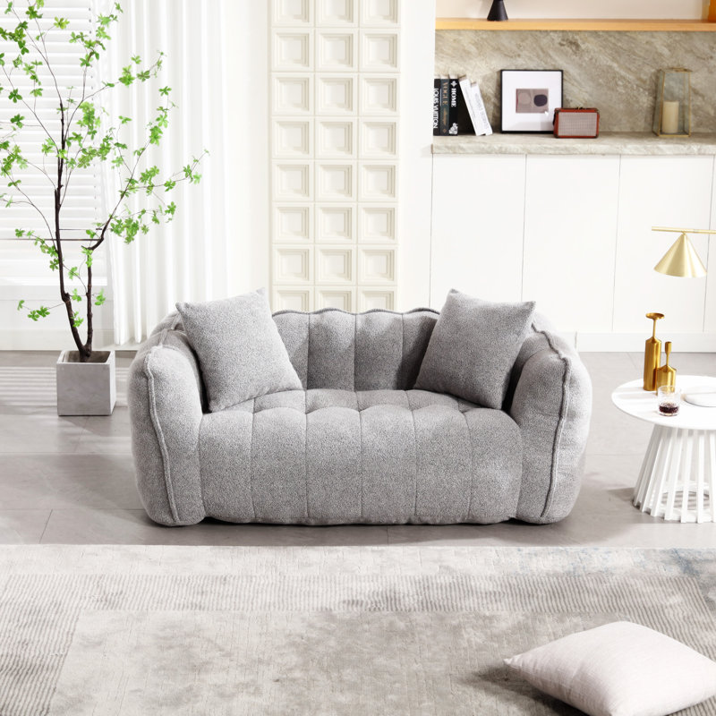  Causeuse capitonnée Bean Bag, Gris chenille
