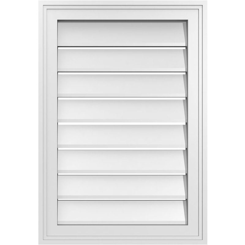 Rectangle Surface Mount Signature Urethane Functional Gable Vent, Primed Tan, 26" H x 18" W x 1.5" D