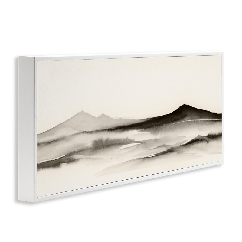 Giclée encadrée Minimal Shadow of Summit, design par 1x, H 13 po x l 30 po, Estampe numérique encadrée blanc bord de mer